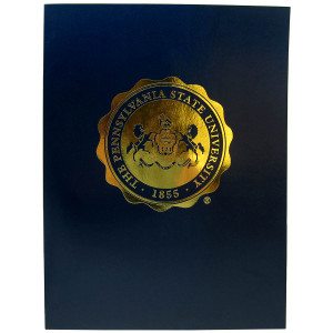navy folder with gold The Pennsylvania State University Seal
